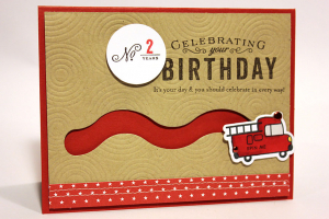 No. 2 Firetruck Birthday Card