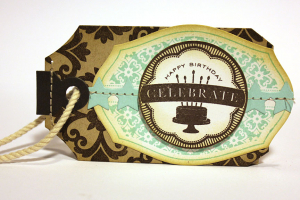 Elegant Damask Birthday Tag