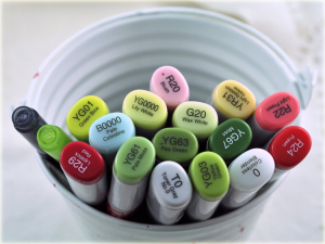 Copic Markers used on Strawberry Patch image