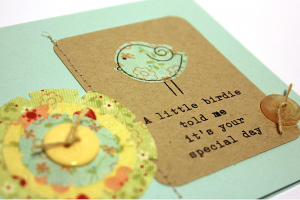 Little Birdie Card - detail