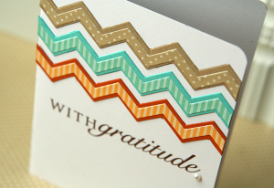 With Gratitude chevron card -detail