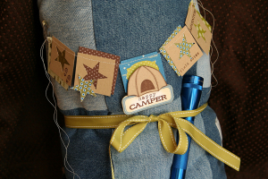 Happy Camper Banner with Blanket and Flashlight gift
