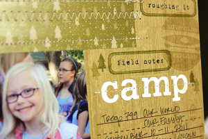 Girl Scout Camp Scrapbook Page - detail