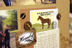Saddle Back Up Scrapbook Page - detail