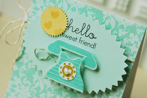 Hello Sweet Friend card - detail