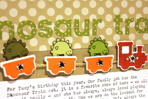 Dinosaur Train Scrapbook Page - detail