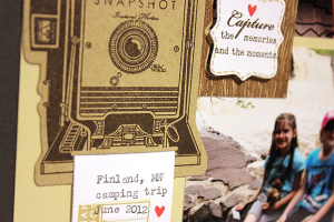 Finland Camping Trip Snapshots Scrapbook Page - detail