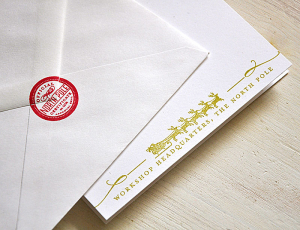 Santa Stationery Certificate and Envelope Back