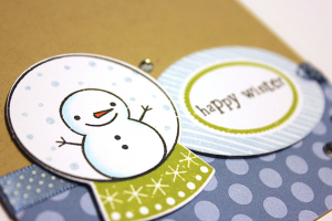 Happy Winter Snow Globe Card - detail
