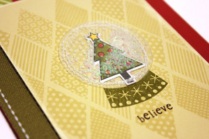 Glittering Snow Globe Card - detail