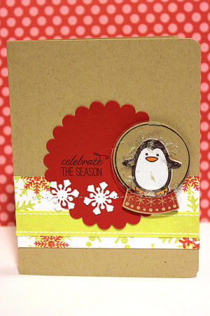 Penguin Snow Globe Card