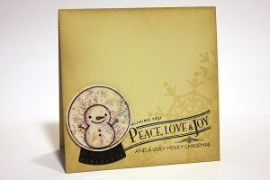 Peace, Love & Joy Snowman Globe Card