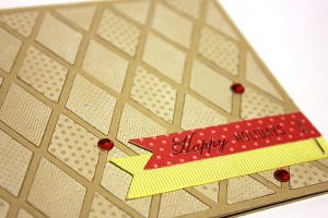 Happy Holidays Harlequin Card - detail