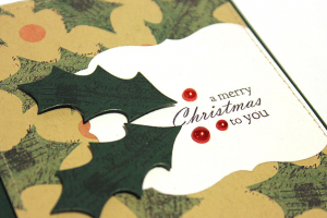 Holly Merry Christmas Card - detail