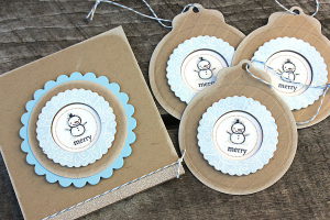 Merry Snowman Card & Tags