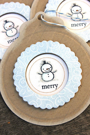 Merry Snowman Tags