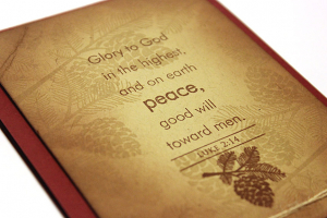 Glory to God Pinecone Card - detail