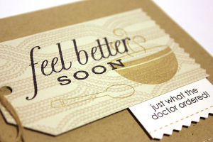 Feel Better With Soup and Sweater Card - detail