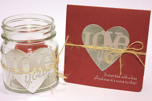 Love You Wedding Card & Candle Wrap