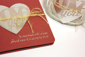 Love You Wedding Card & Candle Wrap - detail