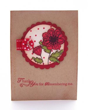 Oriental Poppy thank you card