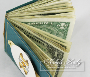 filled bank book (top view)