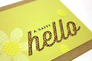Rustic Happy Hello Card - detail