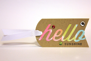 Watercolored Hello Tag