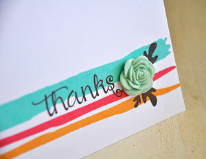 Thanks Watercolor Stripes Card Detail