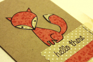Hello Calico Foxy Card - detail