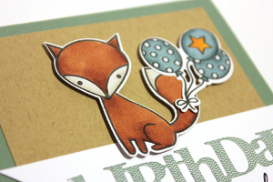 Foxy Birthday Wishes Card - detail