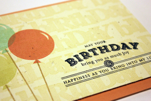 Birthday Balloons Card - detail