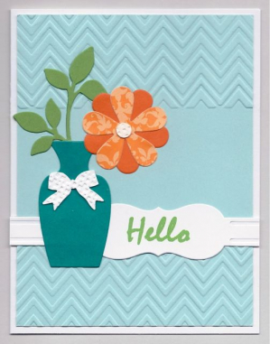 aqua chevrons orange flower 0313