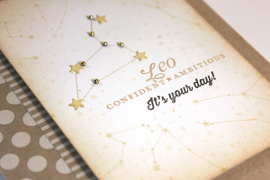 Leo Birthday Card - detail