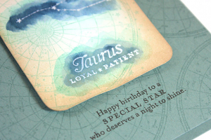 Taurus Birthday Card - detail