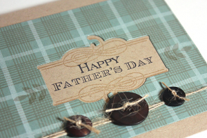 Plaid Happy Father's Day Card - detail