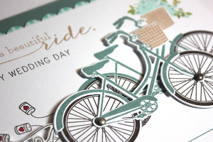 Bicycles for Two Wedding Card - detail