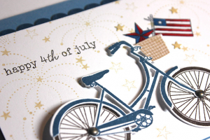 4th of July Bicycle Card - detail