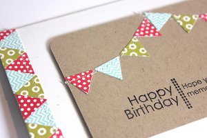 Birthday Bunting Card - detail