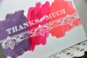 Watercolor Thanks detail