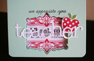 Thank You Teacher card - detail