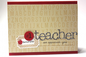 #1 Favorite Teacher Card