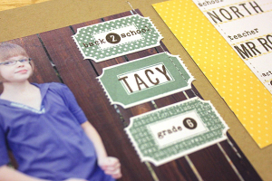 Tacy's Back to School Scrapbook Page detail