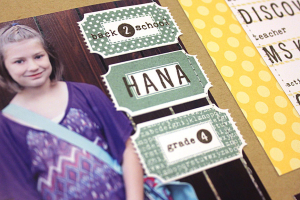 Hana's Back to School Scrapbook Page detail