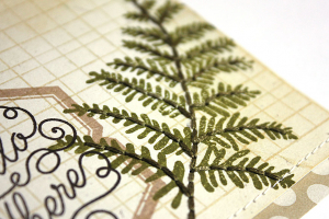 Embroidered Botanical Card - detail