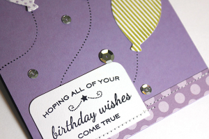 Birthday Balloon Wishes Card - detail