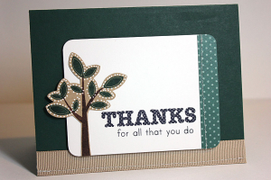 Dotted Tree Thanks Card