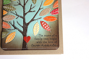 Stitched Love Tree Card - detail