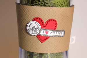 I Heart Coffee Cozy - detail
