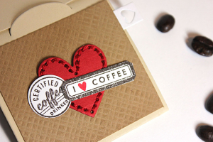 I Heart Coffee Gift Card Holder - detail